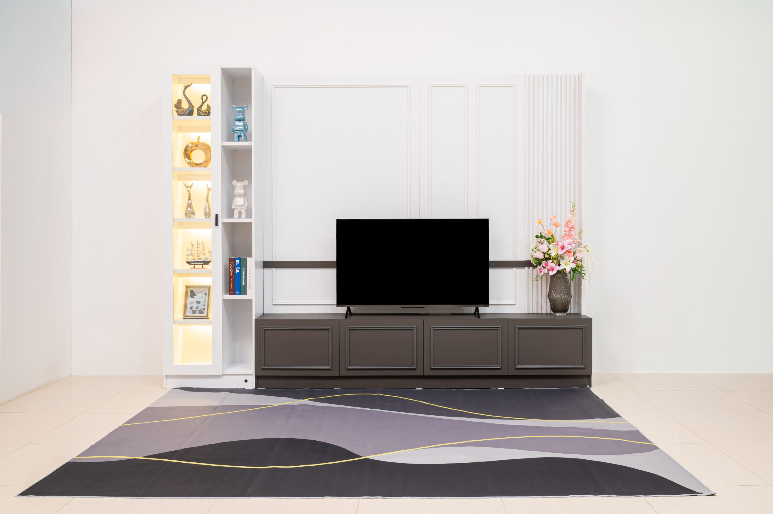 ชั้นวางทีวีพร้อมช่องวางของ - Image 6