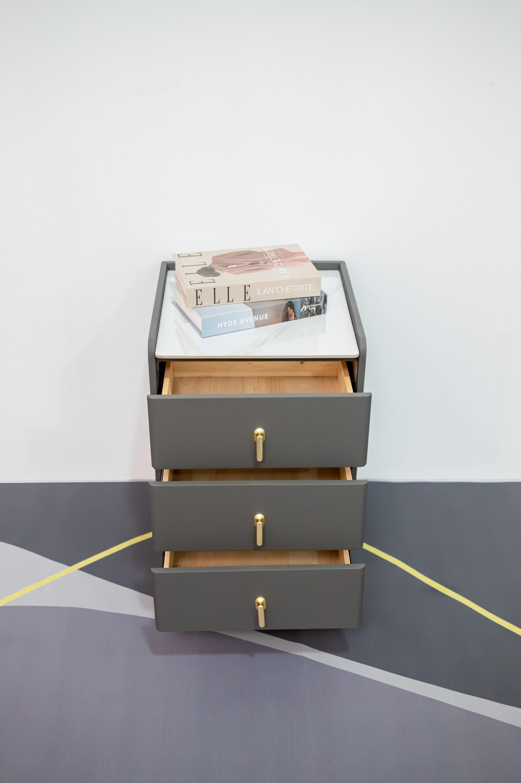 ตู้ลิ้นชัก (สีเทาเข้ม)