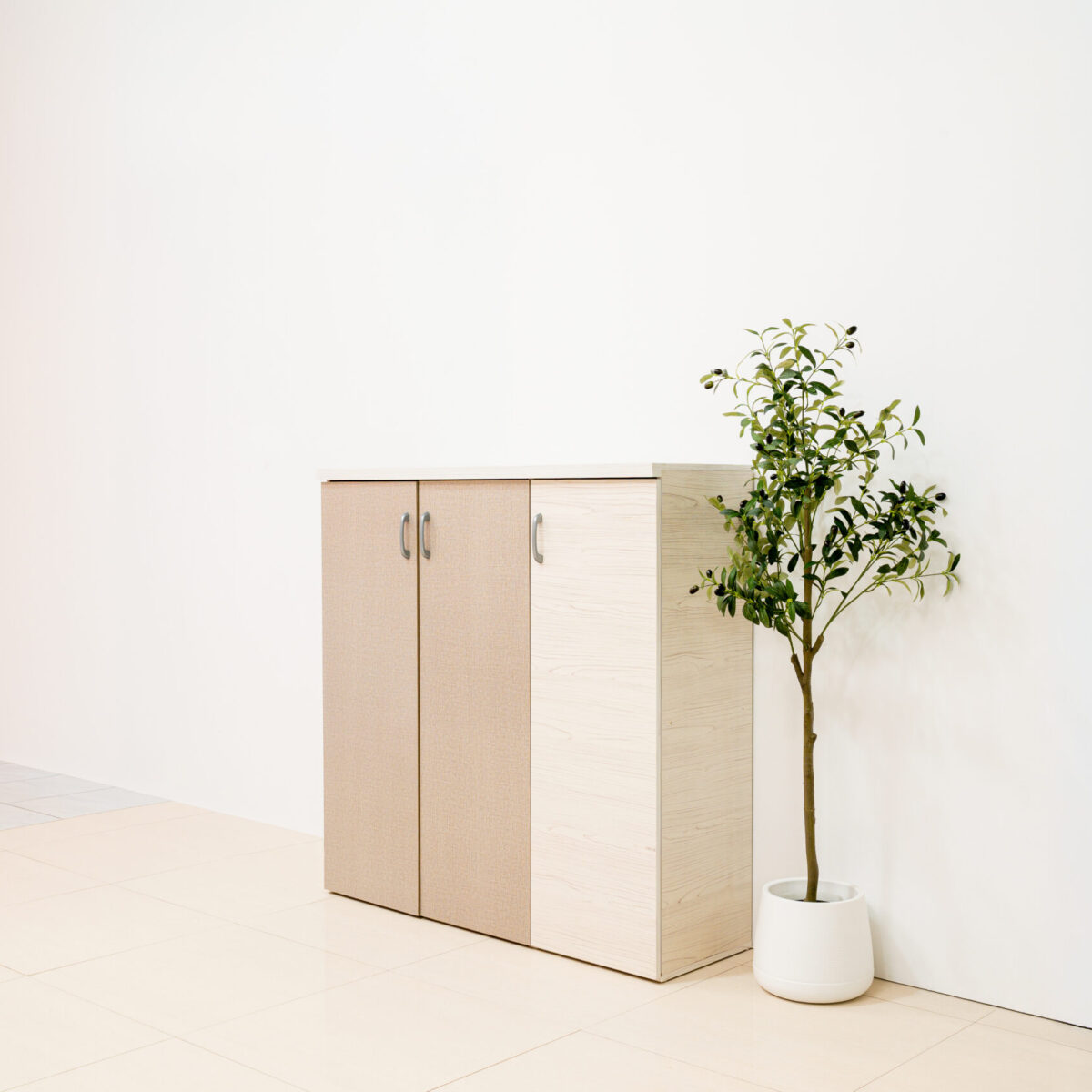 ตู้รองเท้าทูโทนดีไซน์ Natural Modern จุของได้จุใจ