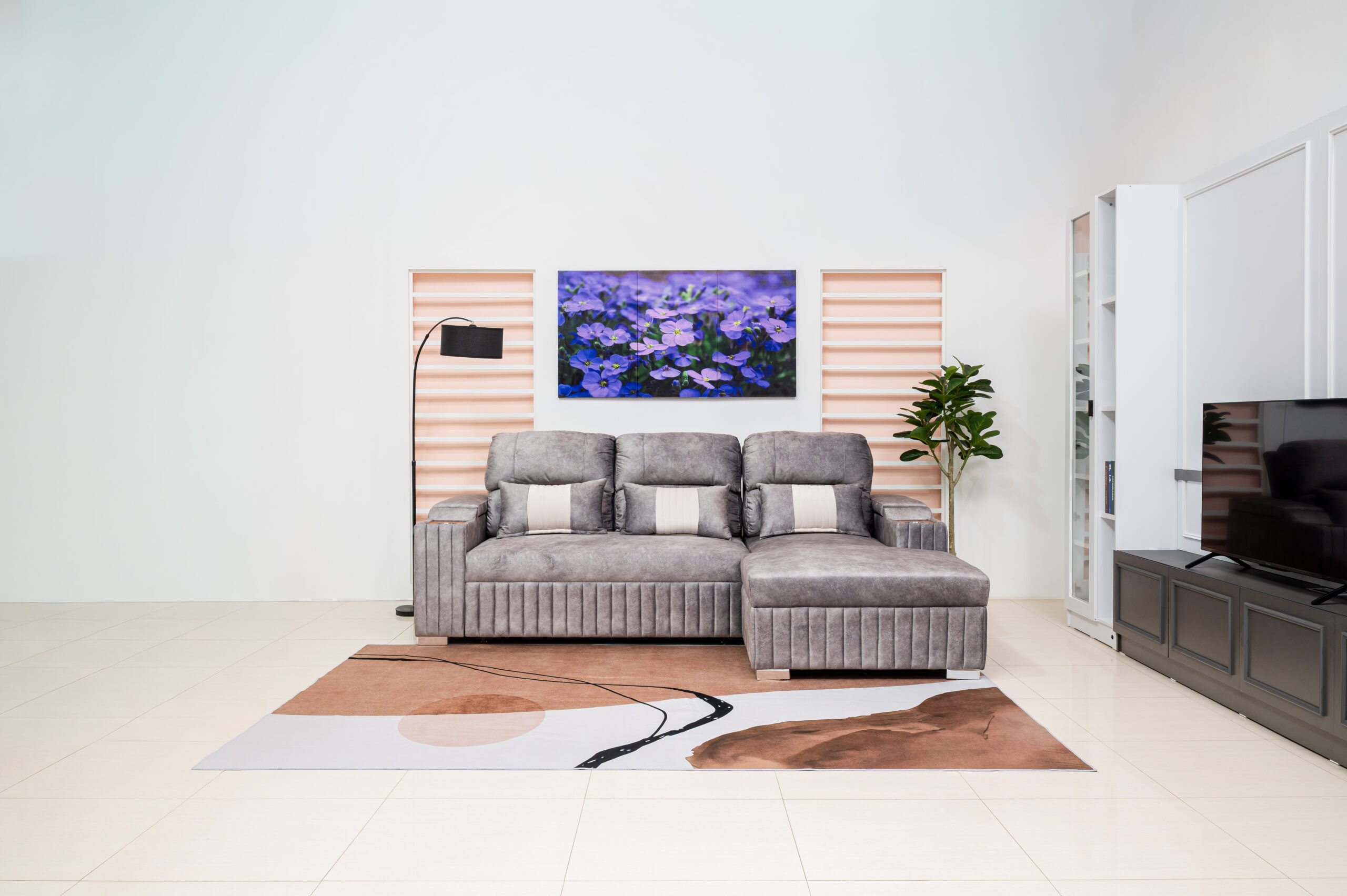 โซฟาเบดเข้ามุม L-Shape ฟังก์ชันครบพร้อมช่องวางแก้ว - Image 12