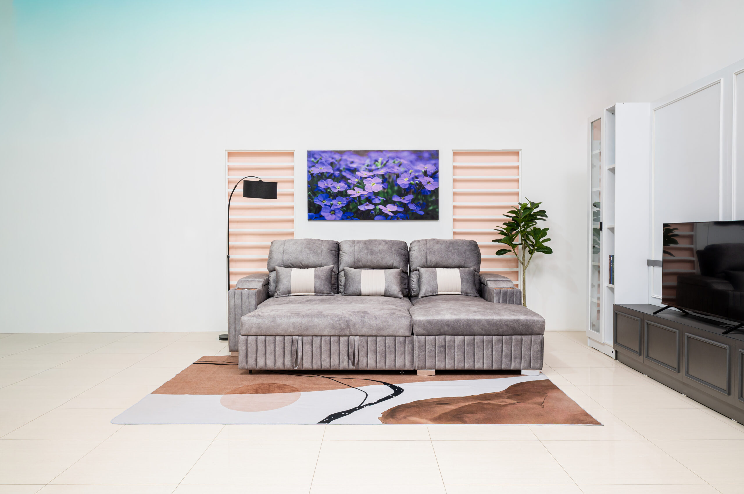 โซฟาเบดเข้ามุม L-Shape ฟังก์ชันครบพร้อมช่องวางแก้ว - Image 11