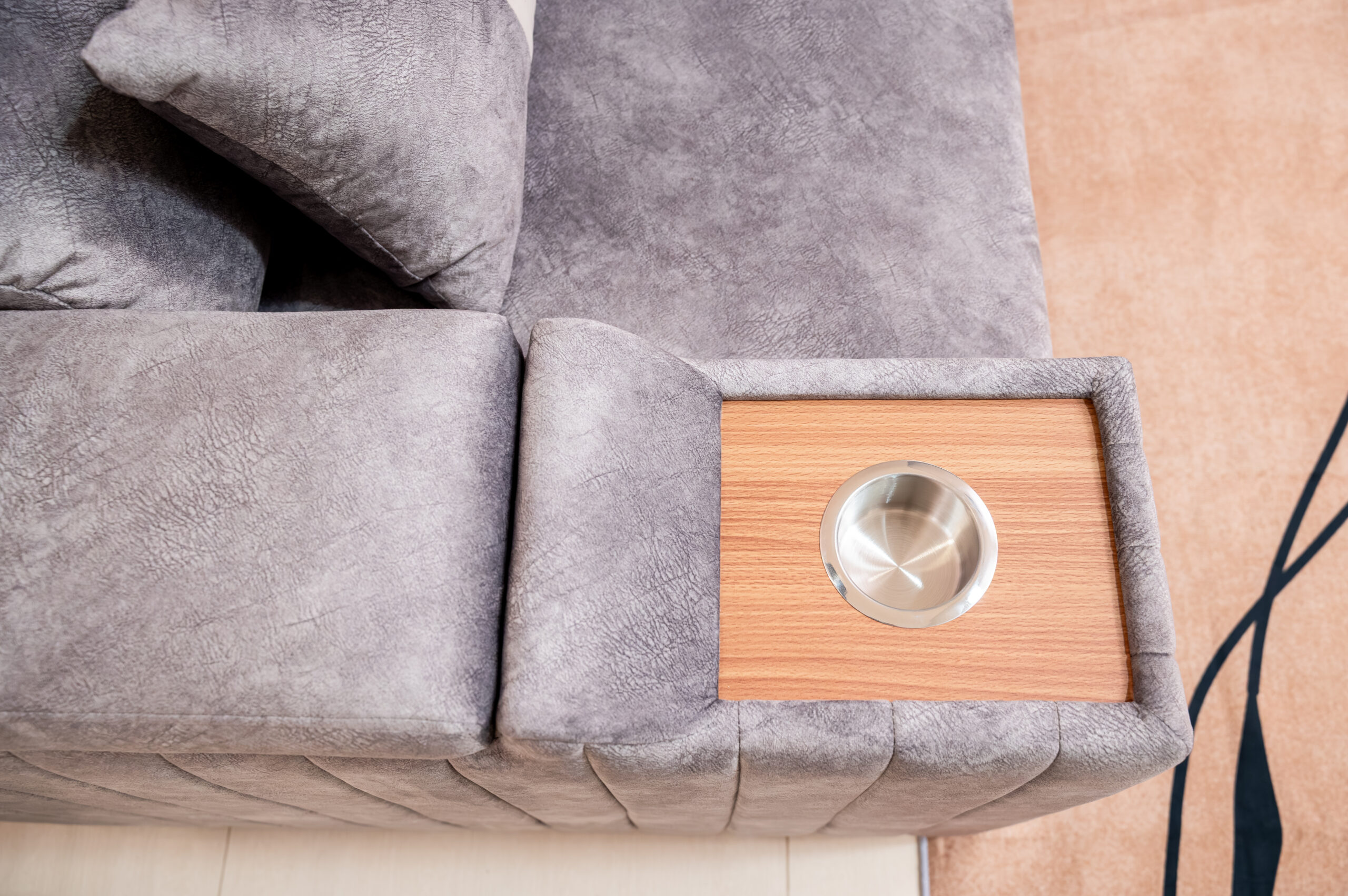 โซฟาเบดเข้ามุม L-Shape ฟังก์ชันครบพร้อมช่องวางแก้ว - Image 7