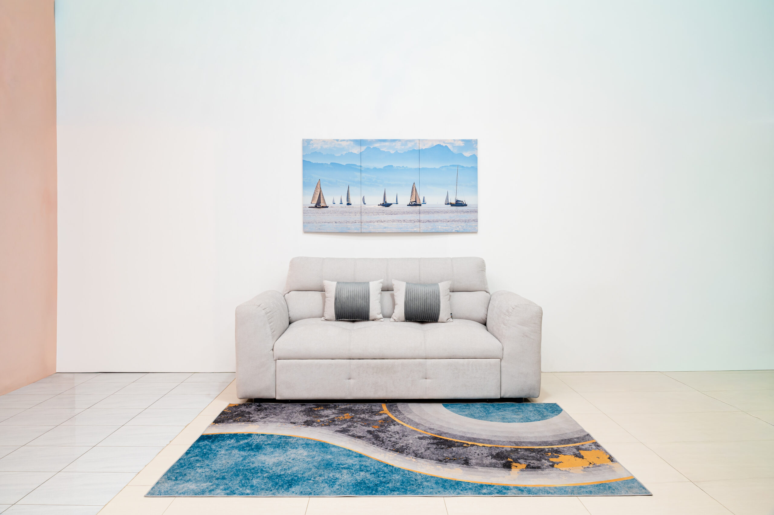 โซฟาเบด 2 ที่นั่งสีเทาอ่อนสไตล์มินิมอล ฟังก์ชันปรับนอนประหยัดพื้นที่ - Image 2