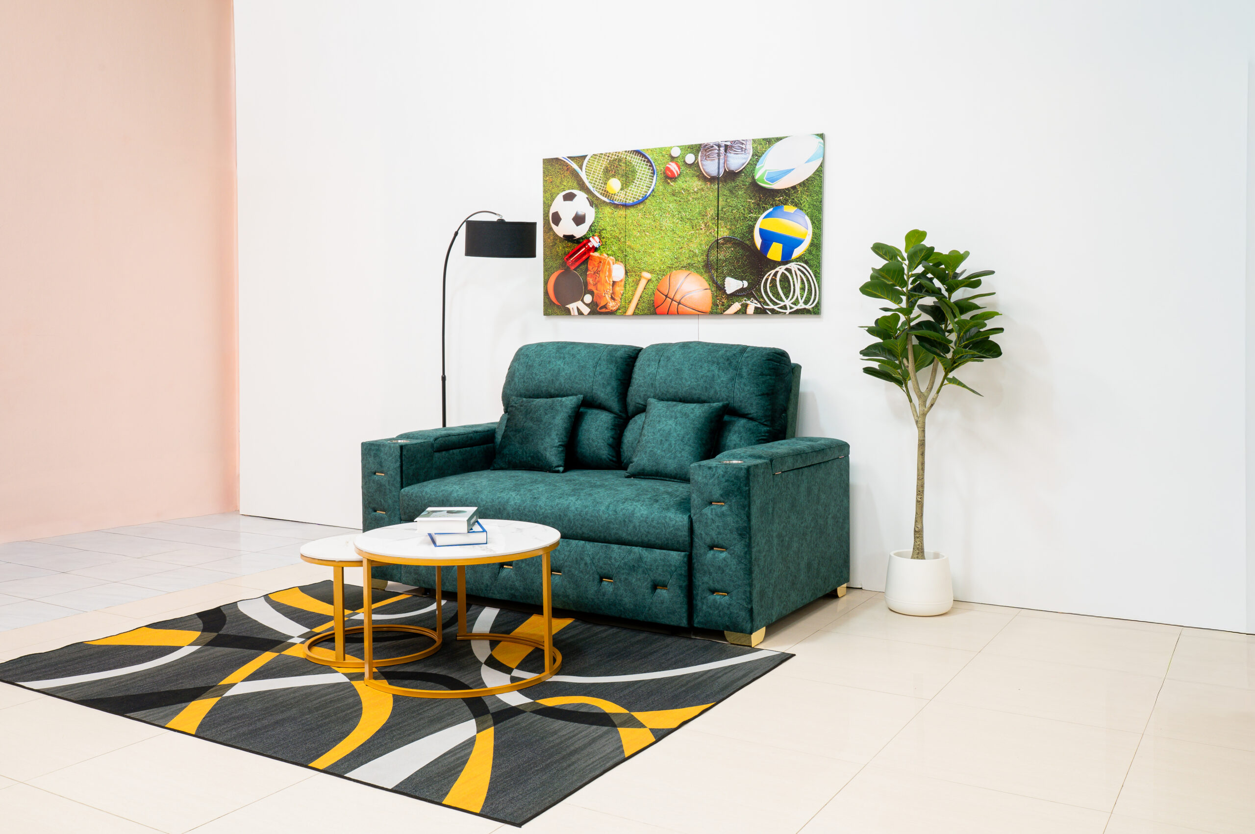 โซฟาเบดกำมะหยี่สีเขียวมรกต ดีไซน์ Luxury ฟังก์ชันระดับเฟิร์สคลาส - Image 3